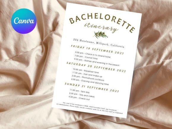 Download Olives Bachelorette Itinerary Invitation - Premium Resources