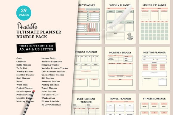 Download Printable Ultimate Planner Bundle Vol.35 - Premium Resources