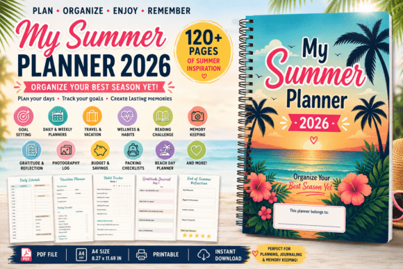 Download Summer Planner 2026 | 94-Page Printable - Premium Bundle