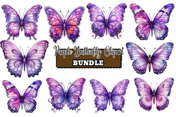 Download Purple Butterfly Watercolor Clipart - Purple Collection