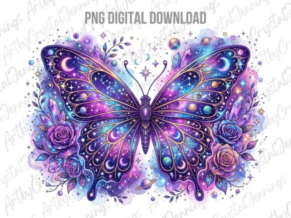 Download Floral Celestial Purple Butterfly PNG - Purple Collection