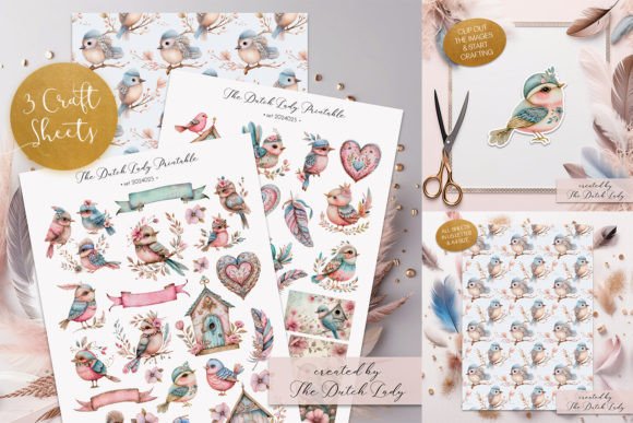Download Bohemian Birds Printable Craft Sheets - Bohemian Collection