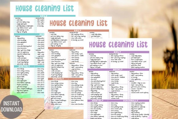 Download Printable House Cleaning Checklist Retro - Checklist Collection