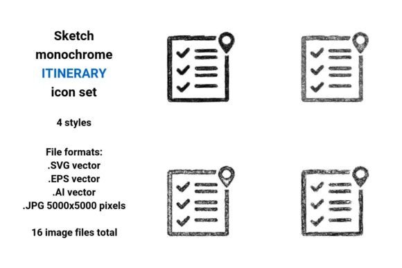 Download Sketch Itinerary Icon Set - Premium Resources