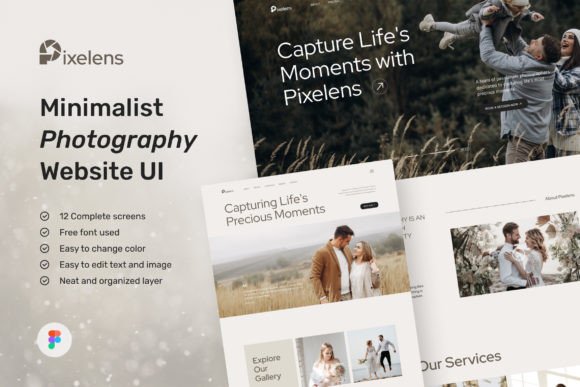 Download Pixelens – Photography Website Design UI - Premium Resources