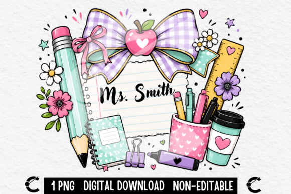 Download Custom Teacher Name Purple Coquette Bow - Purple Collection